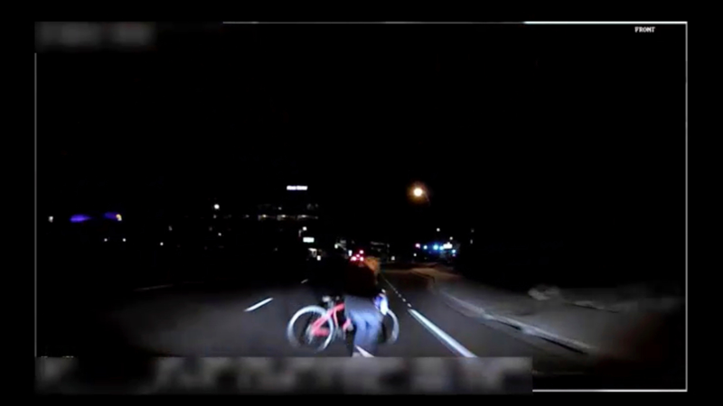 A mounted camera view taken directly before the collision provided by Tempe police.